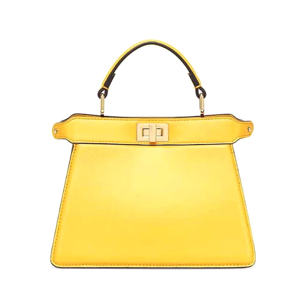 TÚI Fendi Women Peekaboo ISeeU Petite Yellow Padded Nappa Leather Bag