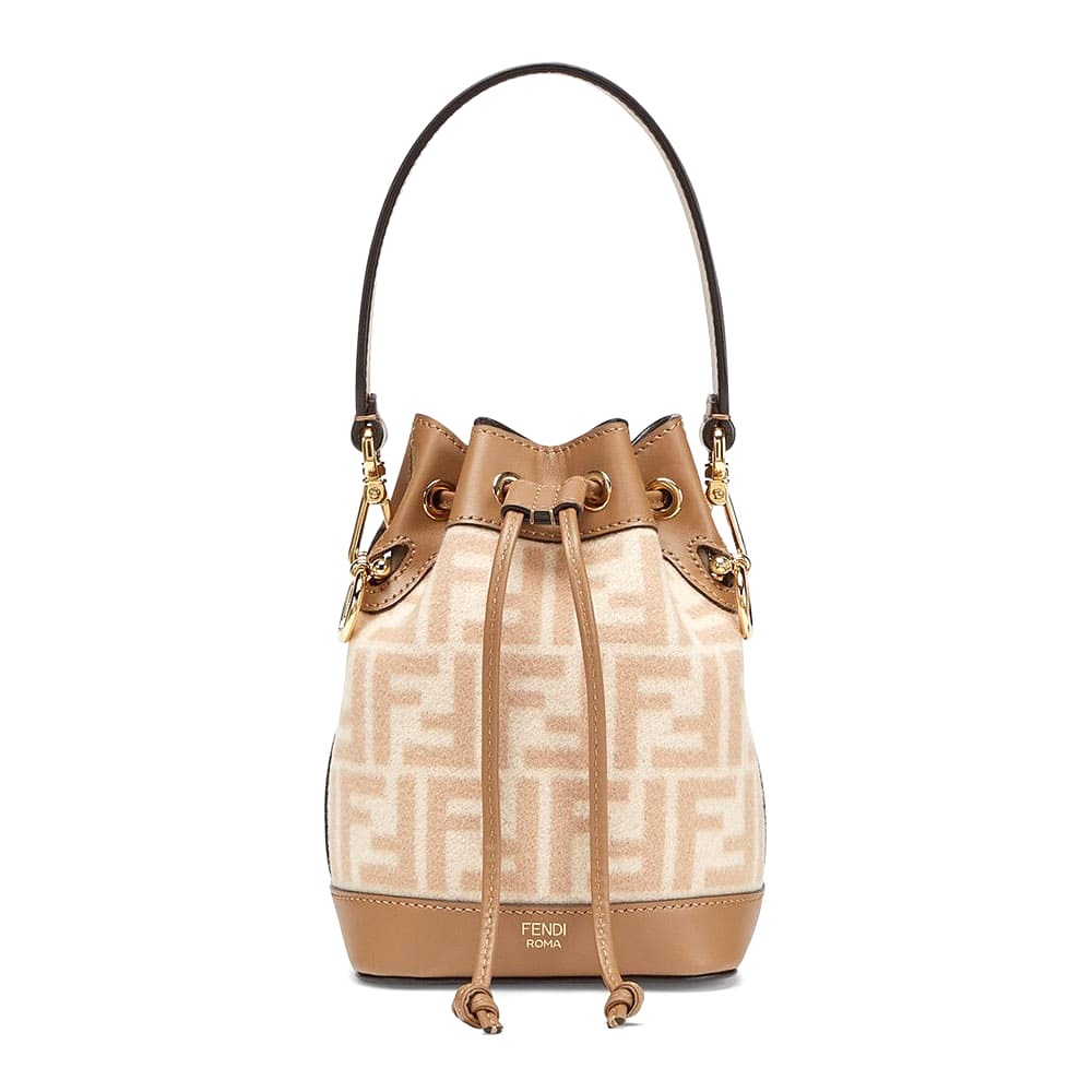 TÚI Fendi Women Small Mon Tresor FF Beige Wool Mini-Bag