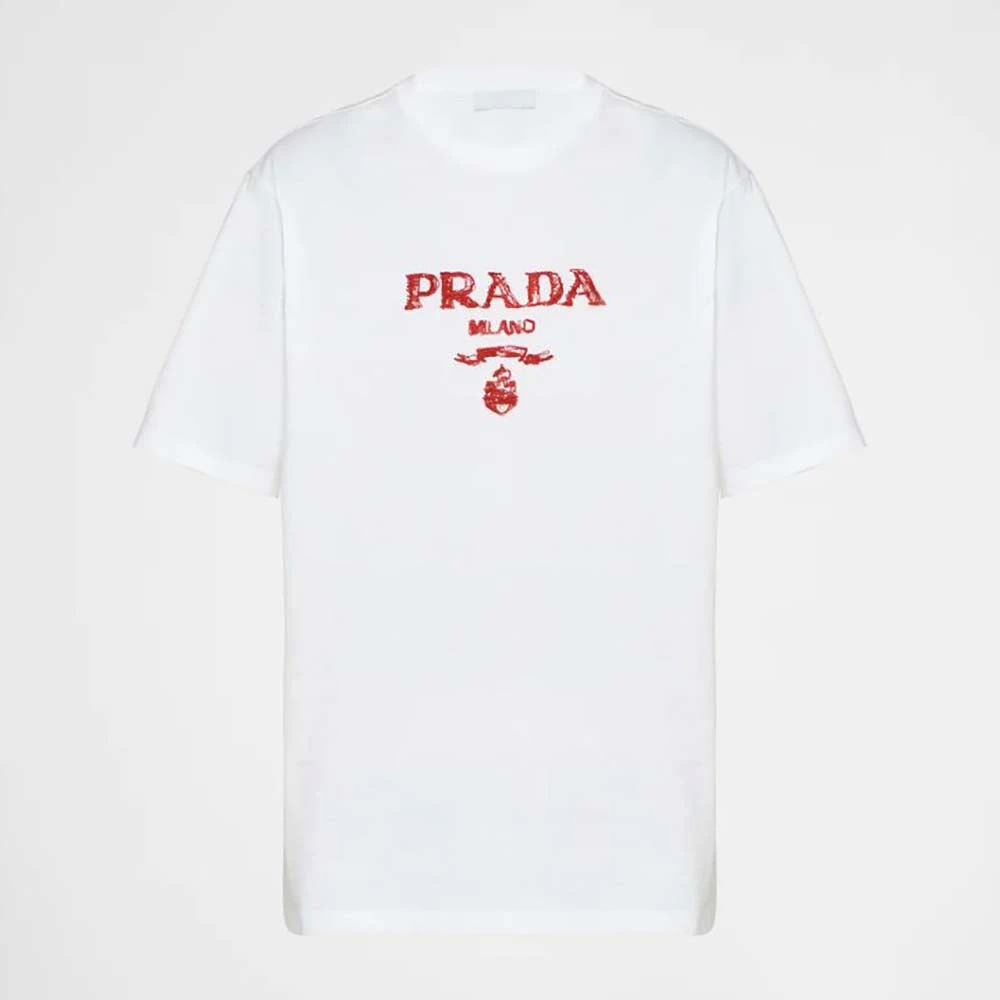 ÁO PRADA Men Classic Cotton Crew-Neck T-shirt-Red