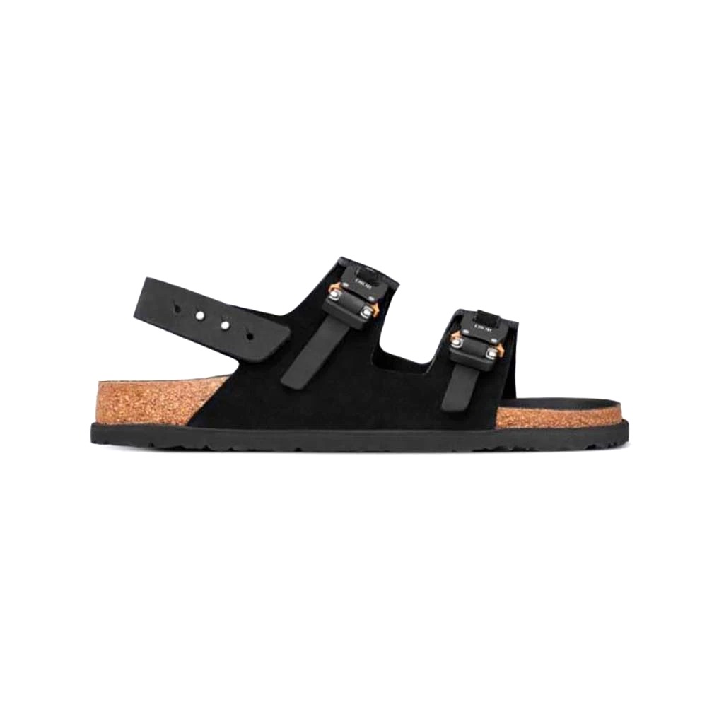 GIÀY DIOR By Birkenstock Milano Sandal Black Nubuck Calfskin