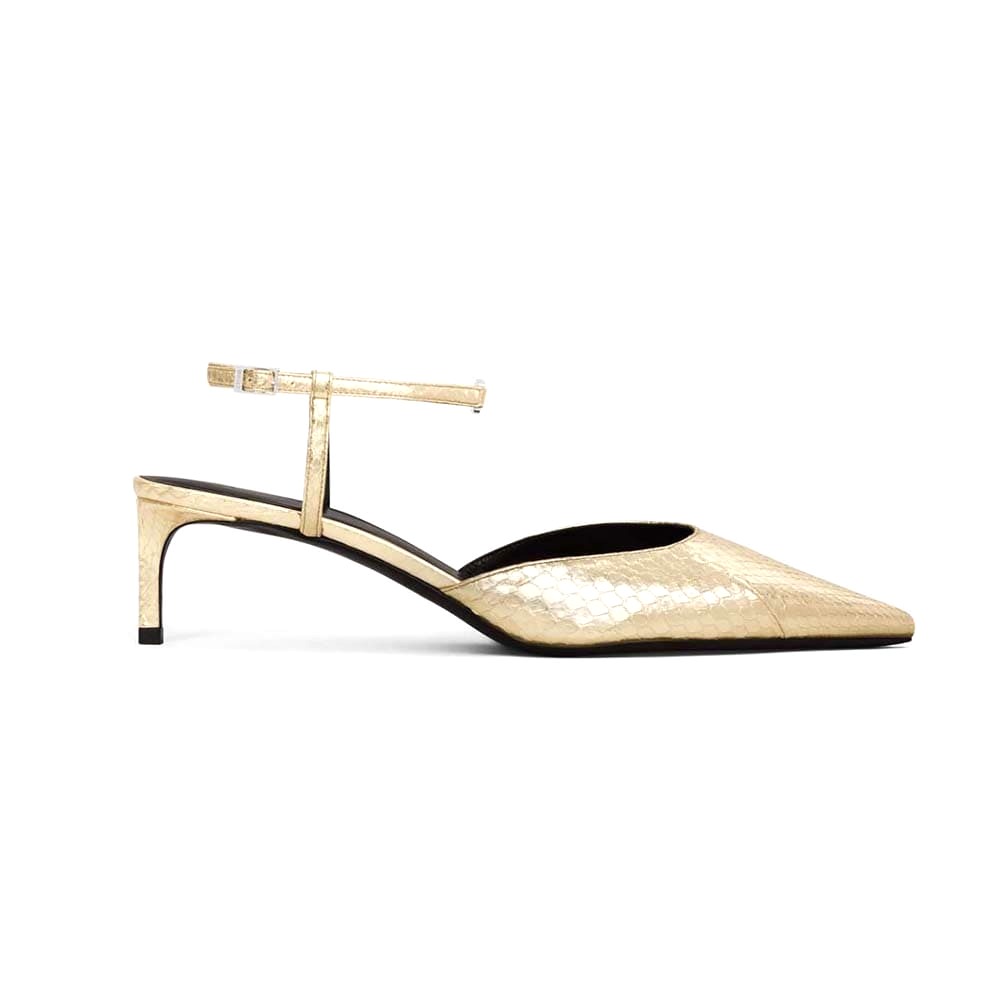 GIÀY Celine Women Kitten in Sequins and Calfskin-Black