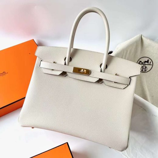 Túi Hermes Birkin Epsom Creamy White Gold Hardware Handmade khâu tay 30cm