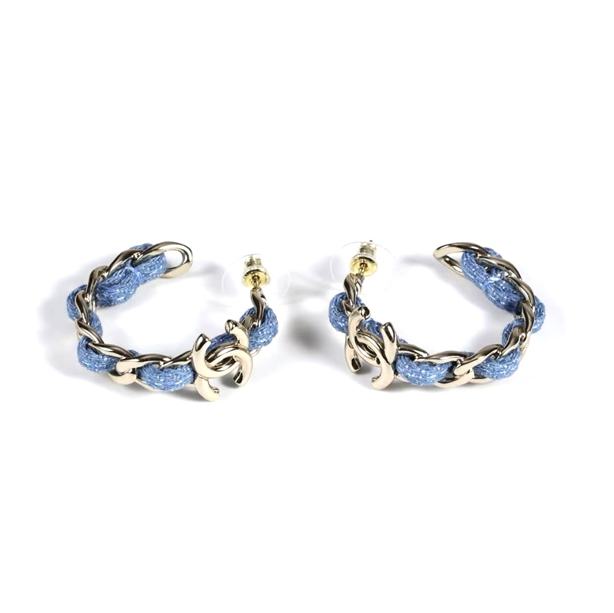 HOA TAI CHANEL DOUBLE CC DENIM VERSION