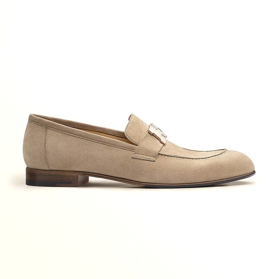 GIÀY HERMES PARIS LOAFER SUEDE LEATHER BEIGE SS2022