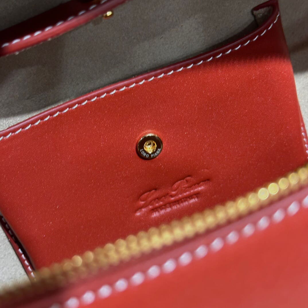 TÚI Loro Piana Women Extra Pocket L27 in Sheepskin Leather Red