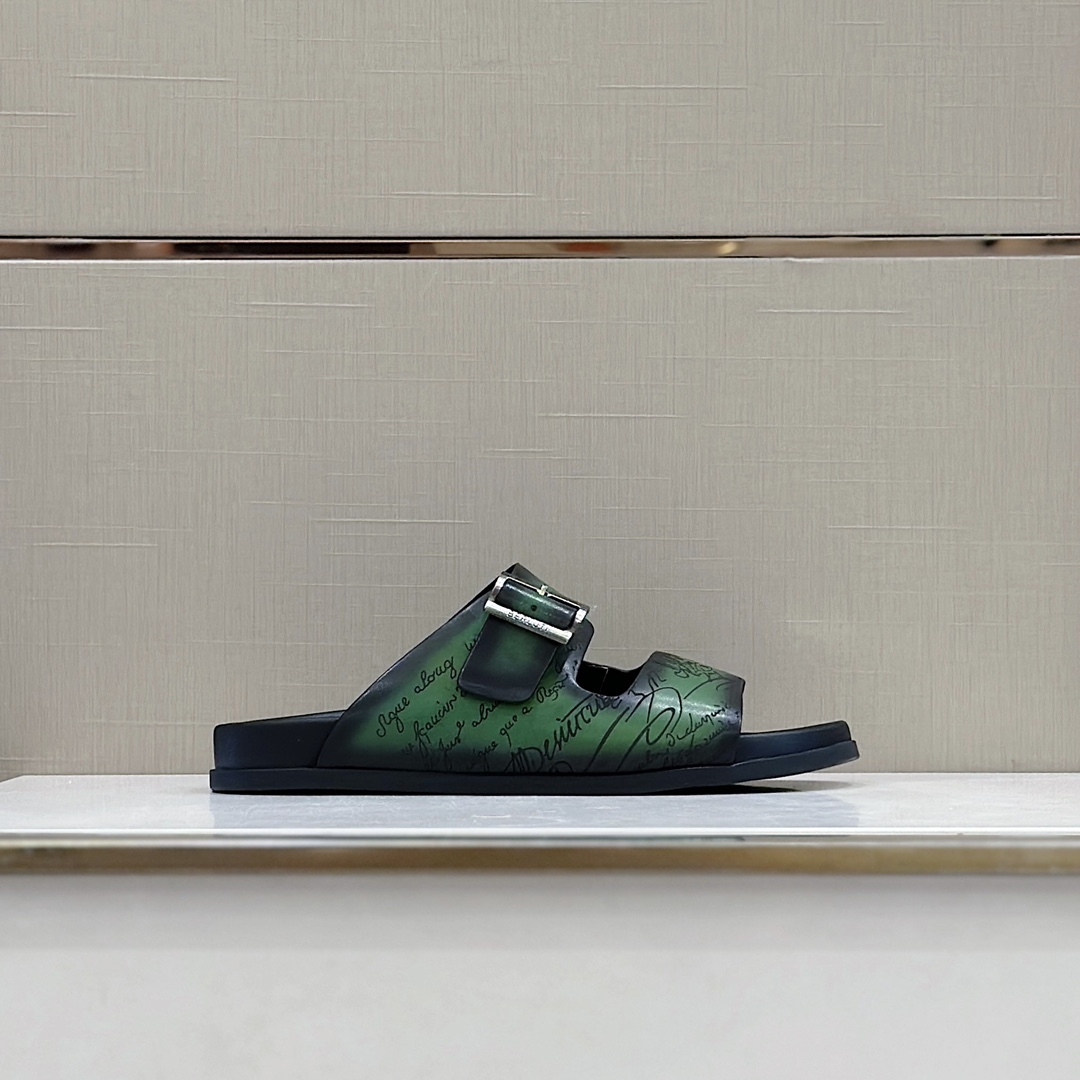 DÉP BERLUTI PATINA LEATHER SLIPPER