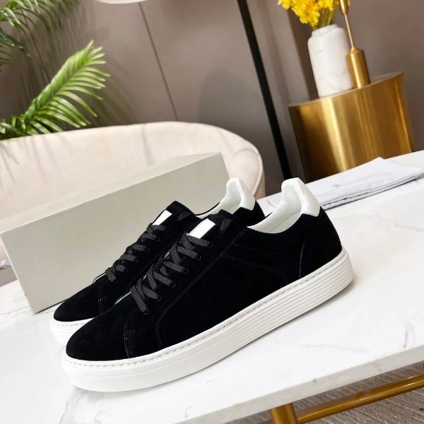 GIÀY BRUNELLO CUCINELLI Suede Black Sneaker shoes