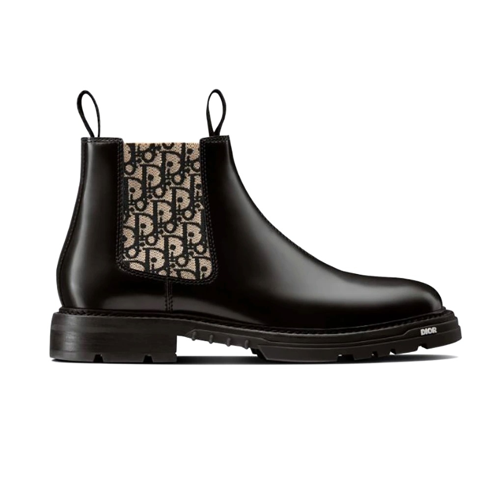 GIÀY Dior Men Explorer II Chelsea Boot Black Polished Calfskin