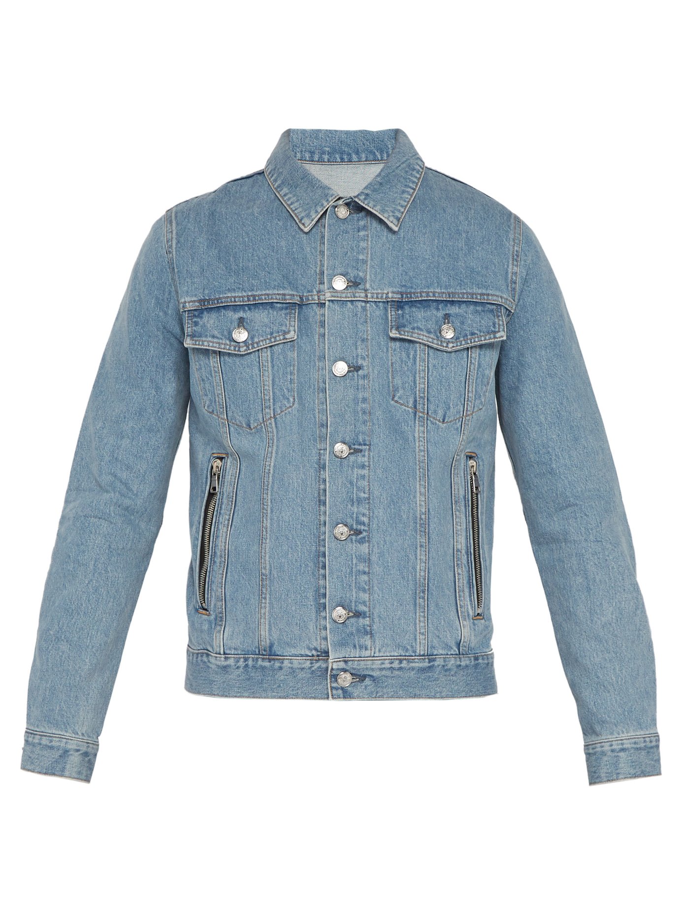 ÁO BALMAIN  Coin logo-embroidered denim jacket