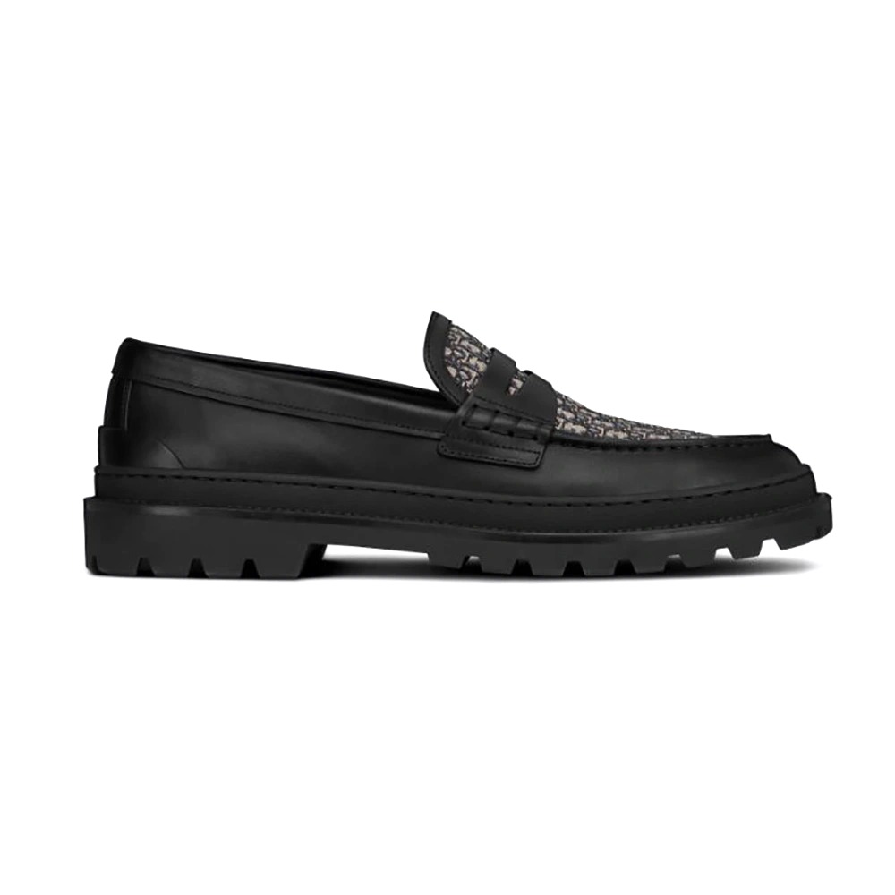 GIÀY DIOR Explorer Loafer Beige and Black Dior Oblique Jacquard
