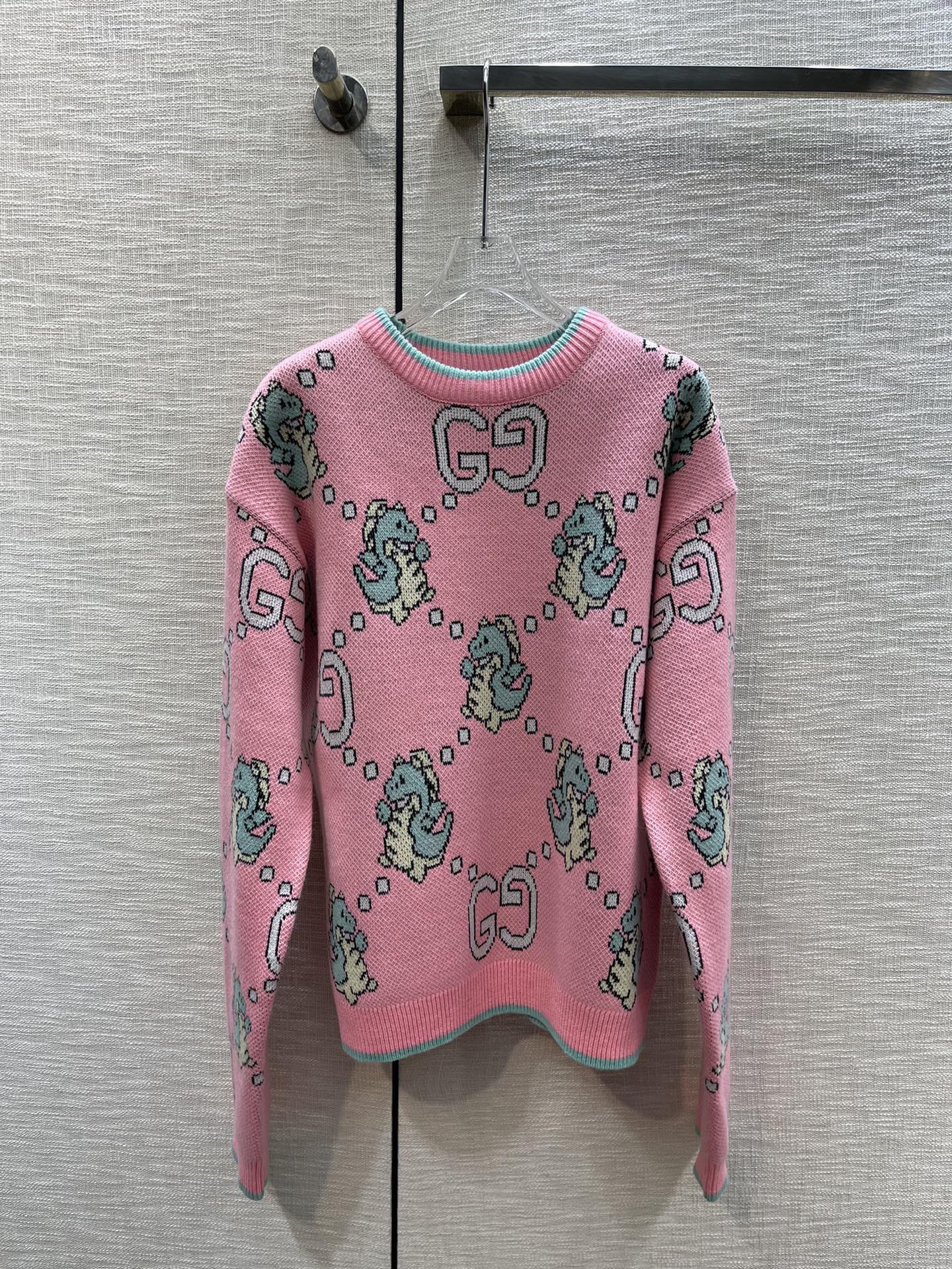 ÁO Gucci Dragon Sewing Pink Sweater