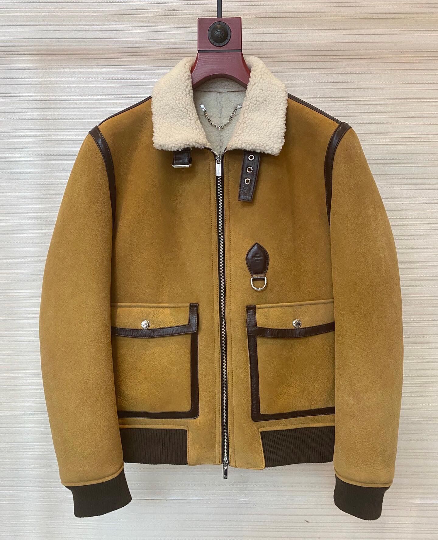 ÁO BERLUTI LEATHER JACKET LÓT LÔNG