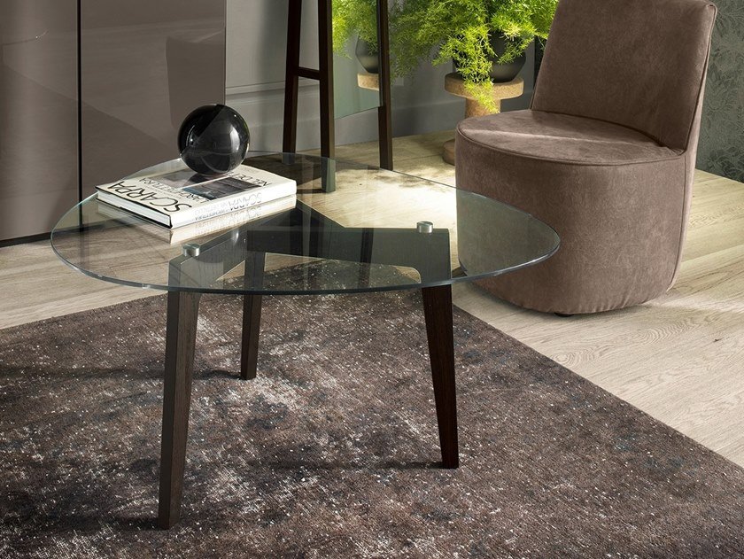 BÀN TRÀ SAMPAOLO Wood and glass COFFEE TABLE