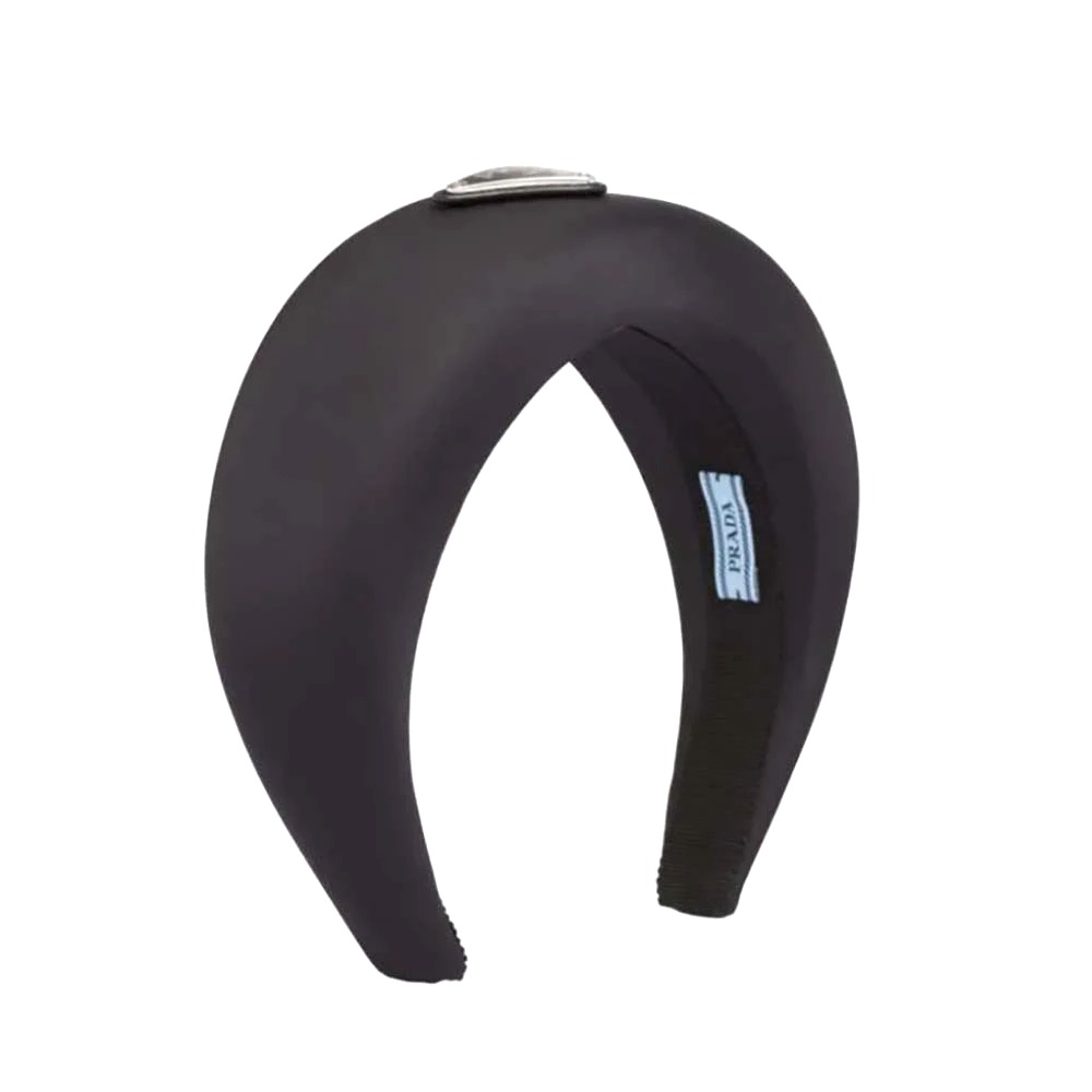 Bờm tóc Prada Wide Nylon Headband with a Wraparound Design-Black