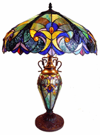 ĐÈN BÀN TIFFANY ĐÔI IRIS VICTORIA MÀU XANH LAM