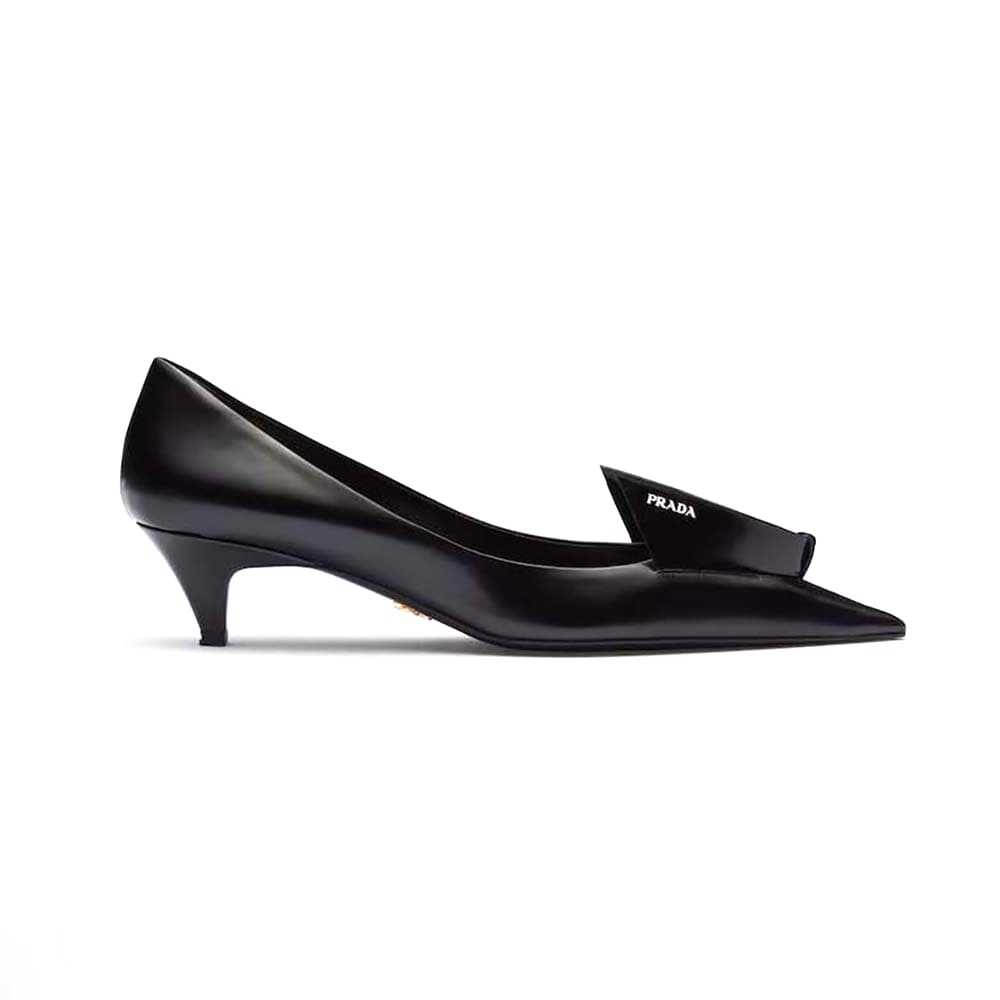 GIÀY Prada Women Brushed Leather Pumps-Black