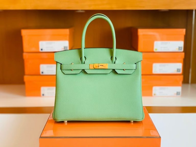 Túi Hermes Birkin Togo Avocado green Gold Hardware Handmade khâu tay 30cm