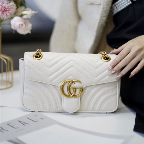 TÚI Gucci Marmont small matelasse shoulder bag white Top Quality
