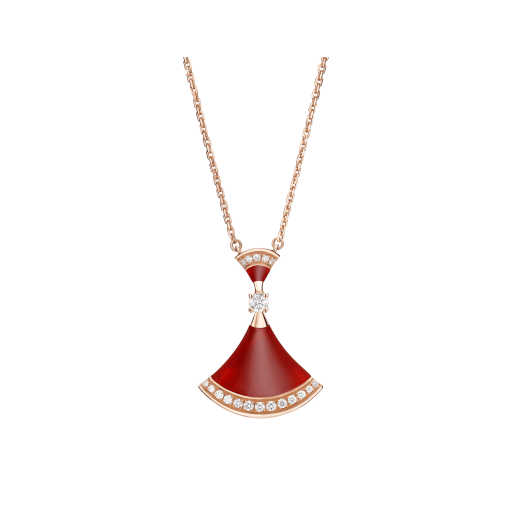 DÂY CHUYỀN BULGARI DIVAS’ DREAM DIAMOND CARNELIAN ELEMENT 18K ROSE GOLD