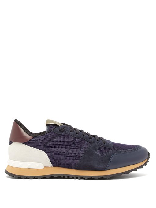 GIÀY VALENTINO  Rockrunner low-top suede and mesh trainers