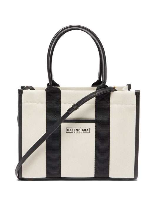 TÚI BALENCIAGA Neo S leather and cotton-canvas tote bag