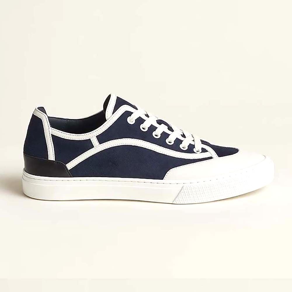 GIÀY Hermes Unisex Get Sneaker in SH Canvas and Calfskin with Signature “Hermès Paris” Stencil-Black