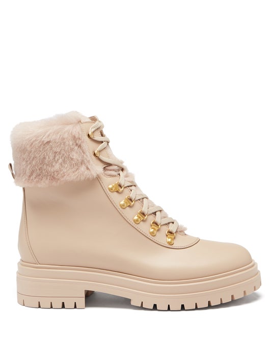 GIÀY GIANVITO ROSSI Alaska shearling and leather boots