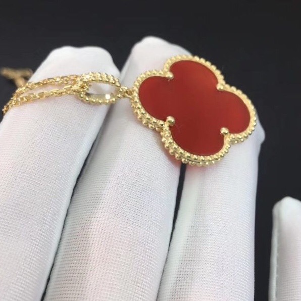 DÂY CHUYỀN VAN CLEEF & ARPELS ALHAMBRA CARNELIAN GOLD 18K ROSE GOLD