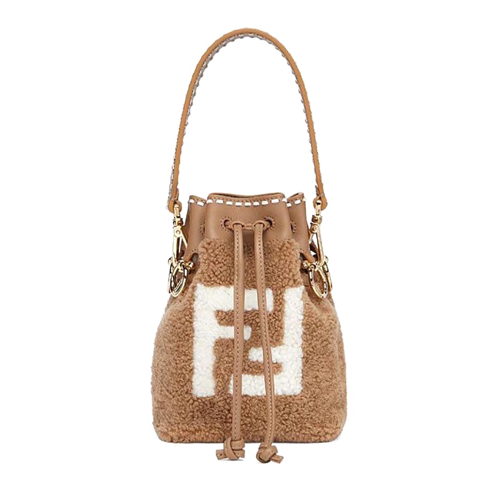 TÚI Fendi Women Mon Tresor Mini-Bag in Brown Sheepskin