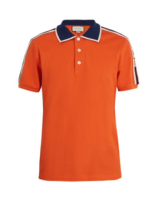 ÁO POLO GUCCI Web collar polo shirt ÁO POLO GUCCI Web collar polo shirt