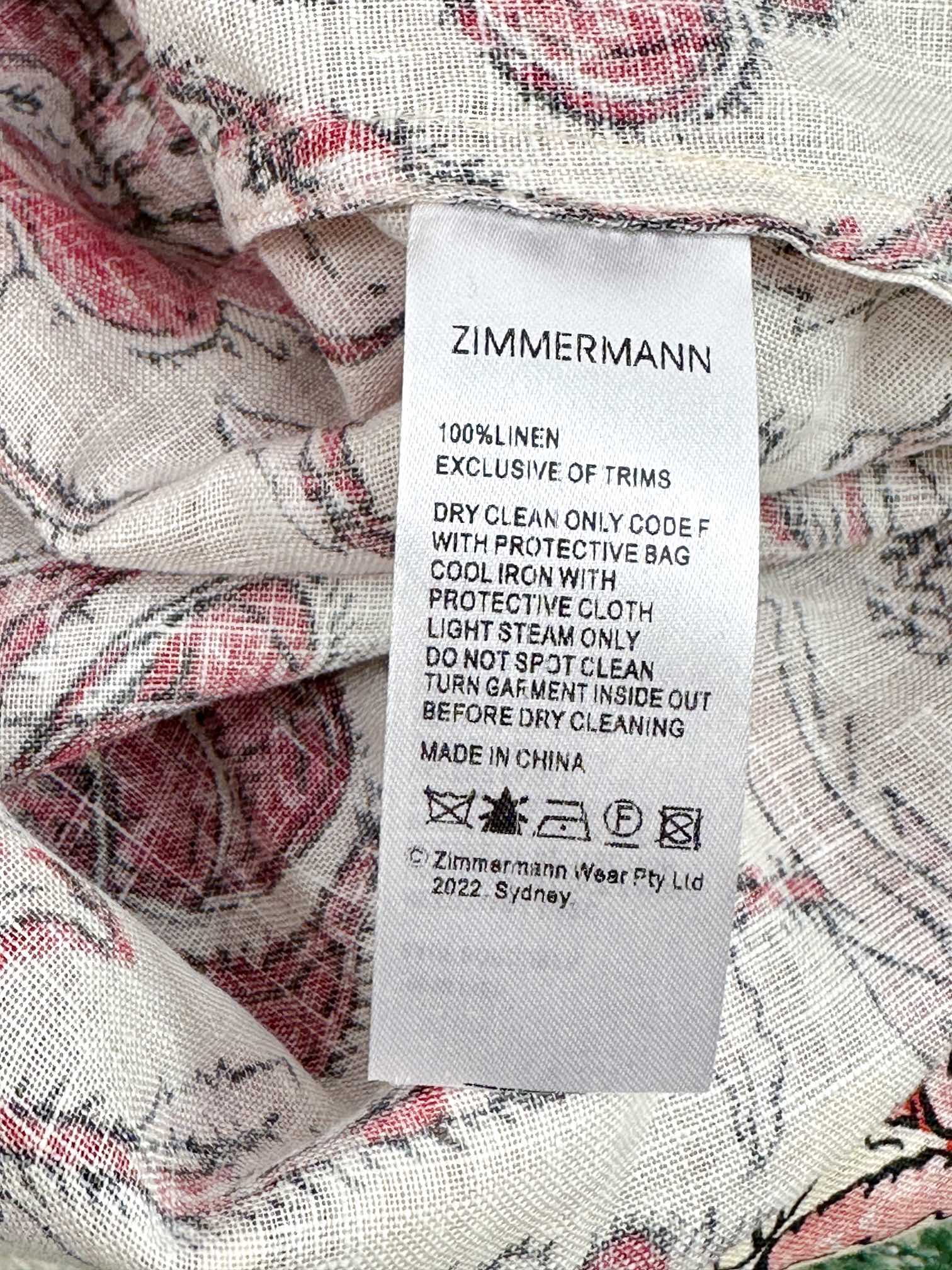 VÁY ZIMMERMANN Red Flower Vintage Dress