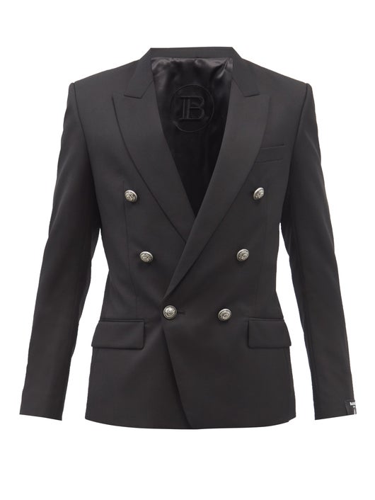 ÁO BALMAIN Double-breasted wool-twill blazer