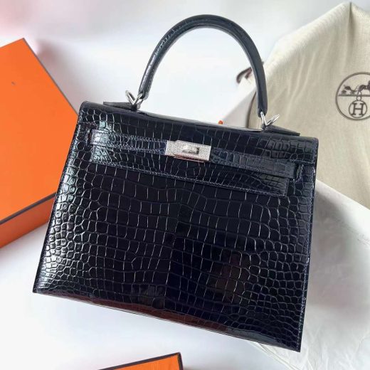 Túi Hermes Kelly Epsom Light Green Silver Hardware Handmade khâu tay 25cm