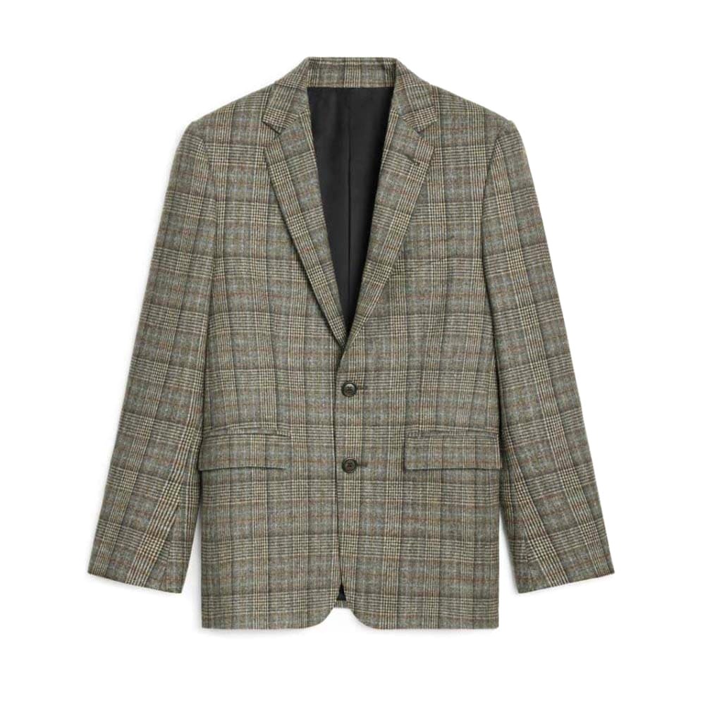 ÁO Celine Men Short Jacket in Prince of Wales Flannel