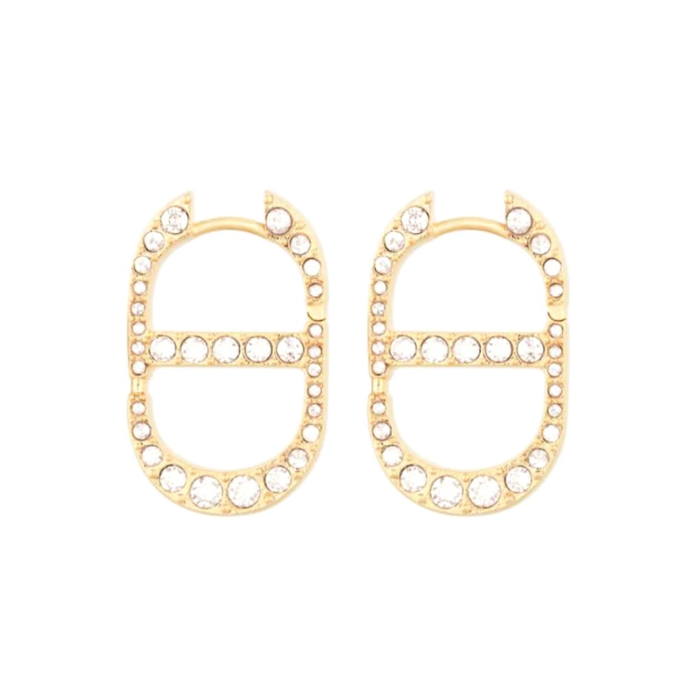 Bông tai Dior 30 Montaigne Earrings Gold-Finish Metal and Silver-Tone Crystals