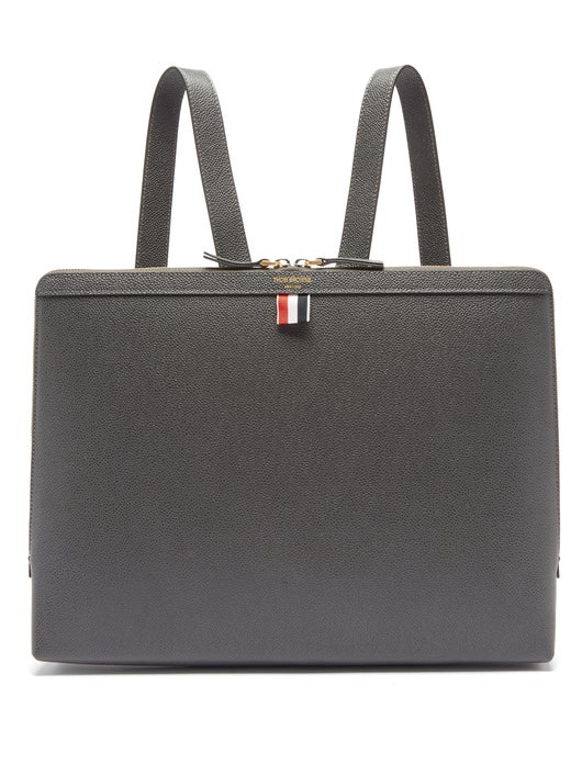 BALO THOM BROWNE Tricolour-stripe pebbled-leather backpack