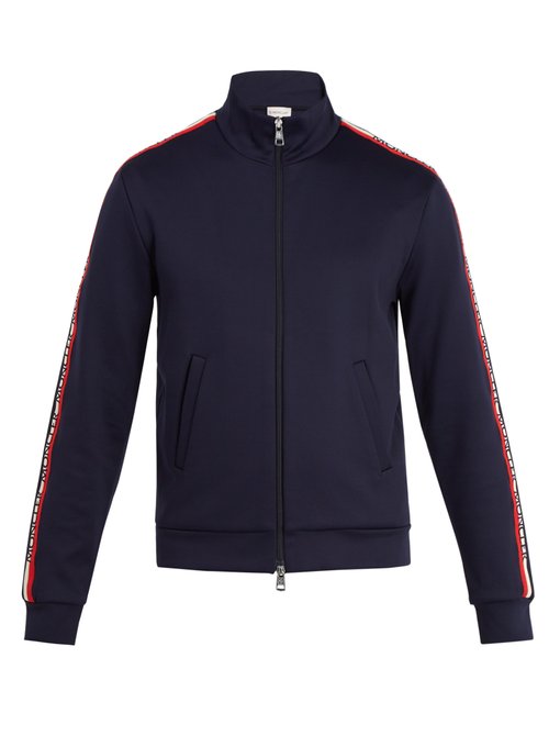 ÁO MONCLER  Hooded logo-stripe jersey jacket