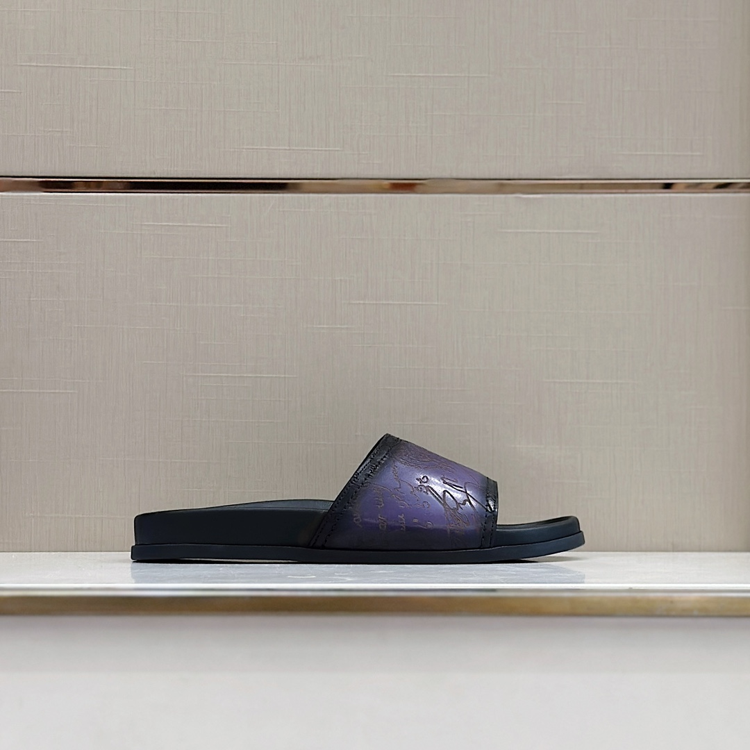 DÉP BERLUTI PATINA LEATHER SLIPPER