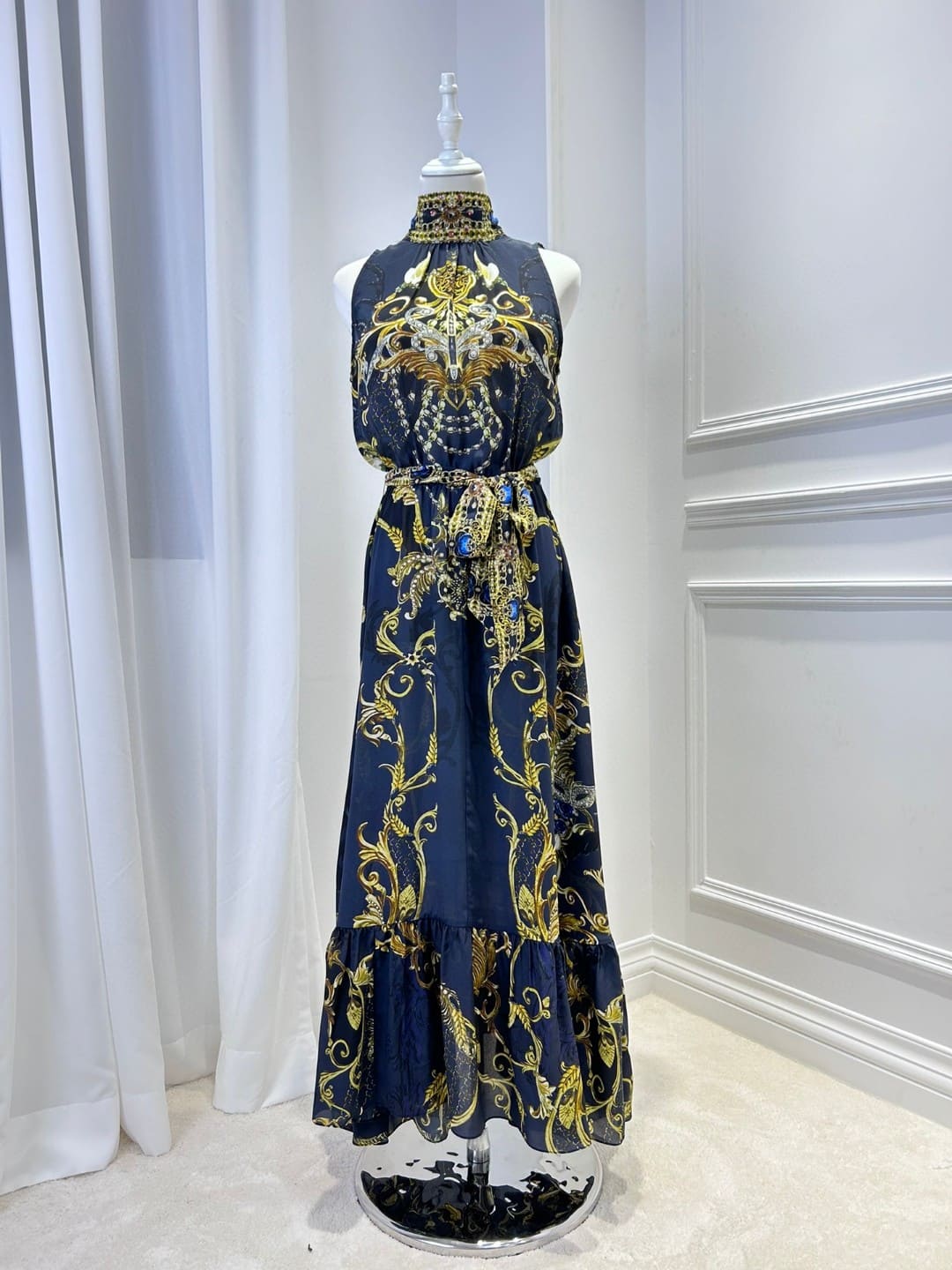 VÁY CAMILLA V NECK SHORT SLEEVE LONG DRESS High Classy