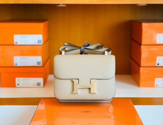 Túi Hermes Constance Epsom trench grey Silver Hardware Handmade khâu tay 24cm