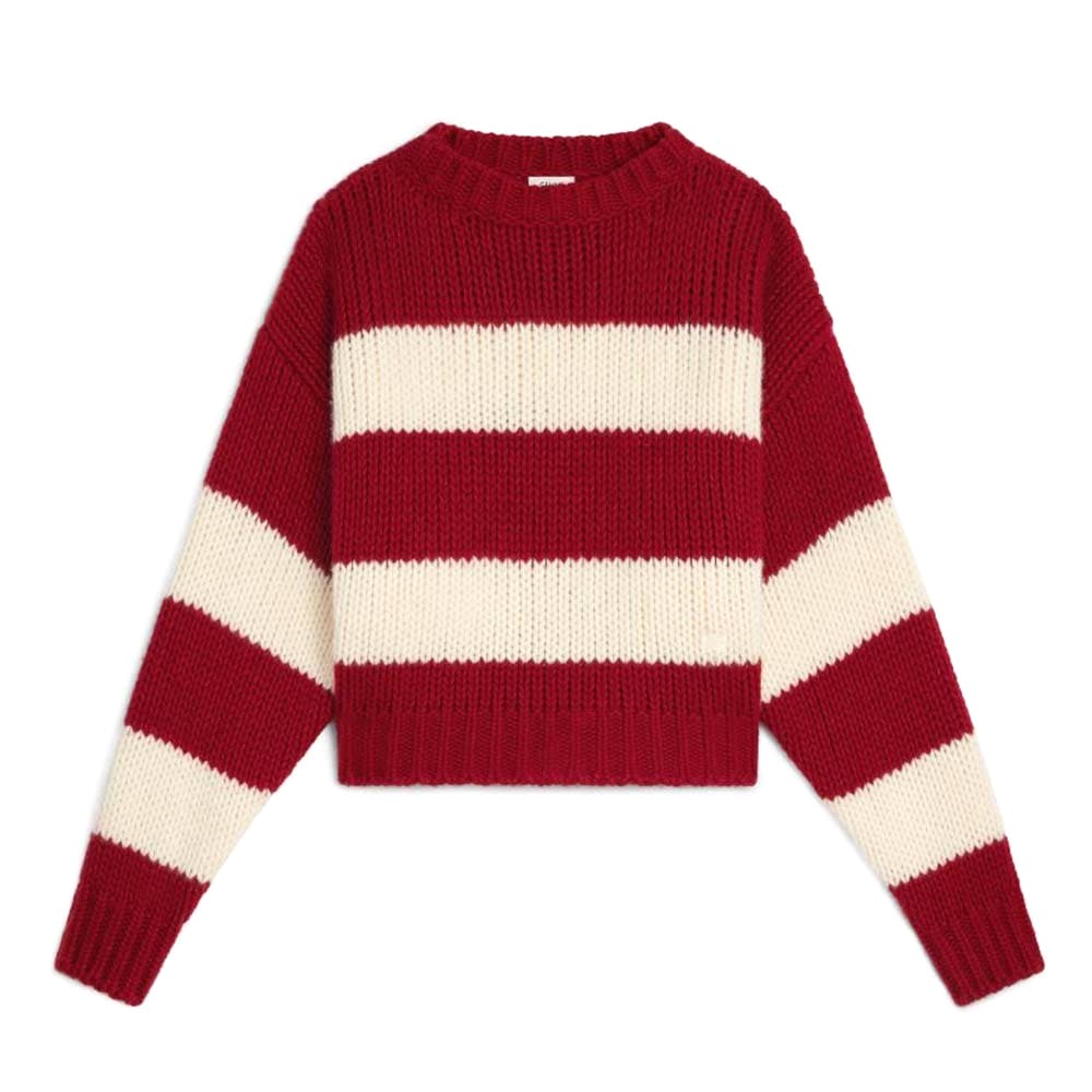 ÁO Celine Crew Neck Sweater in Wool Cashmere and Silk-Red Unisex