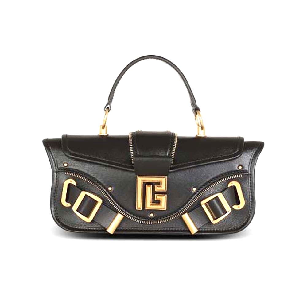 TÚI Balmain Women Blaze Clutch Bag in Smooth Leather-Black