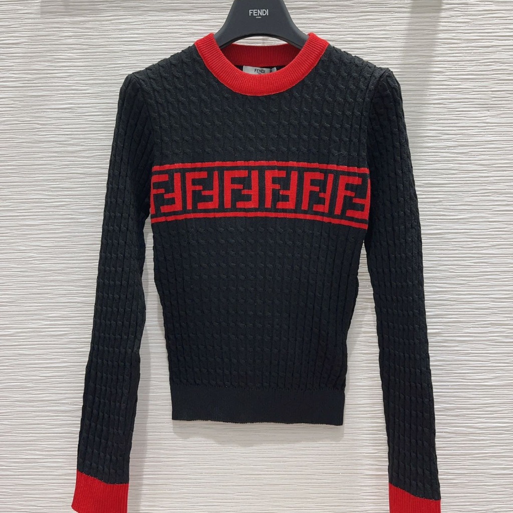 ÁO FENDI FF Red and Black Sweater