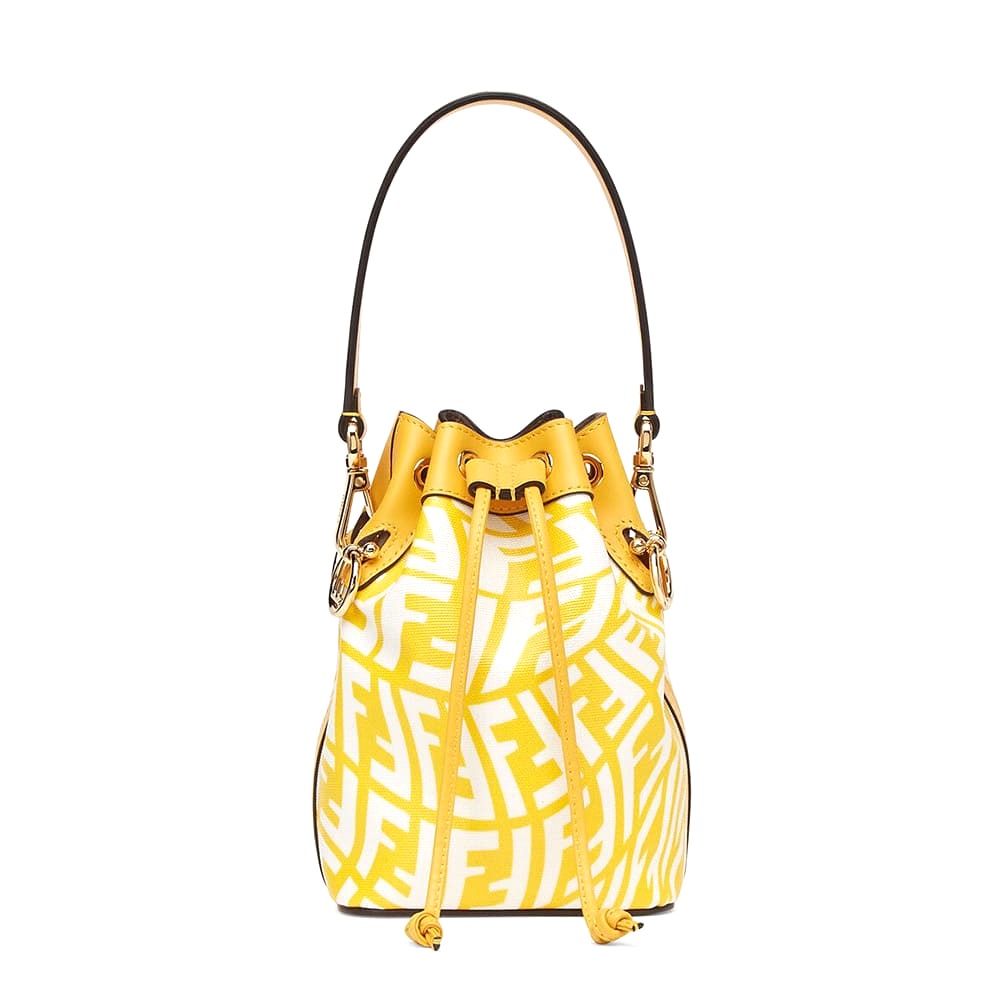 TÚI Fendi Women Mon Tresor Glazed Canvas Mini-Bag-Yellow