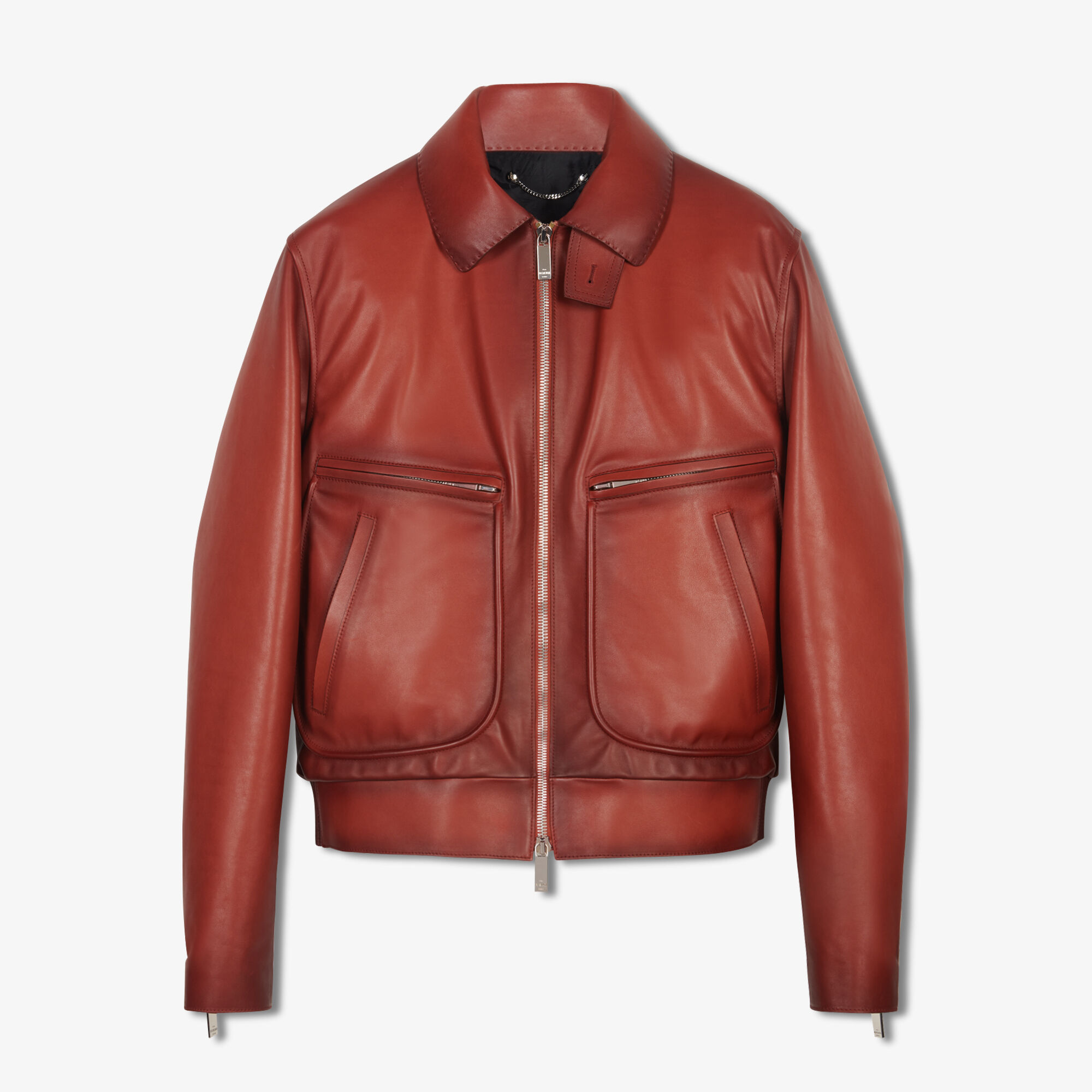 ÁO BERLUTI PATINA SIMAL RED leather jacket SS2021