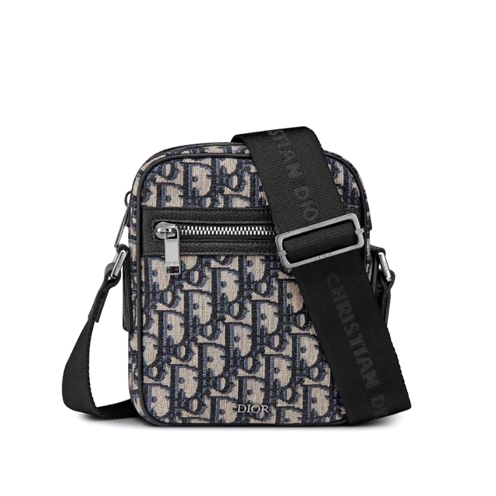 TÚI DIOR Messenger Pouch Beige and Black Dior Oblique Jacquard