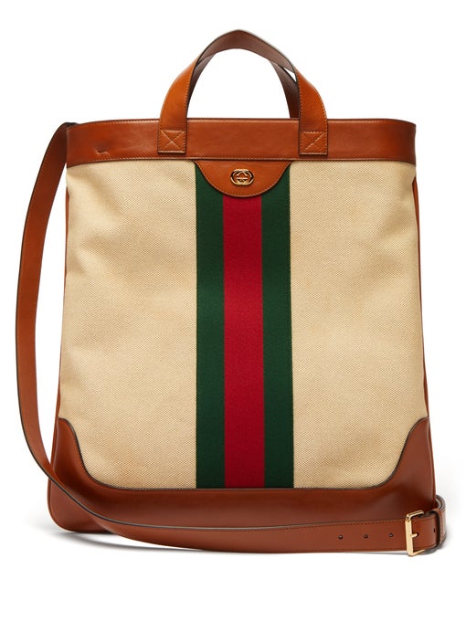 stripe canvas tote
