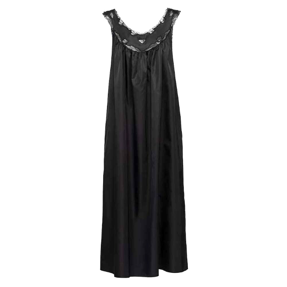 VÁY Prada Women Re-Nylon and Lace Midi-Dress-Black
