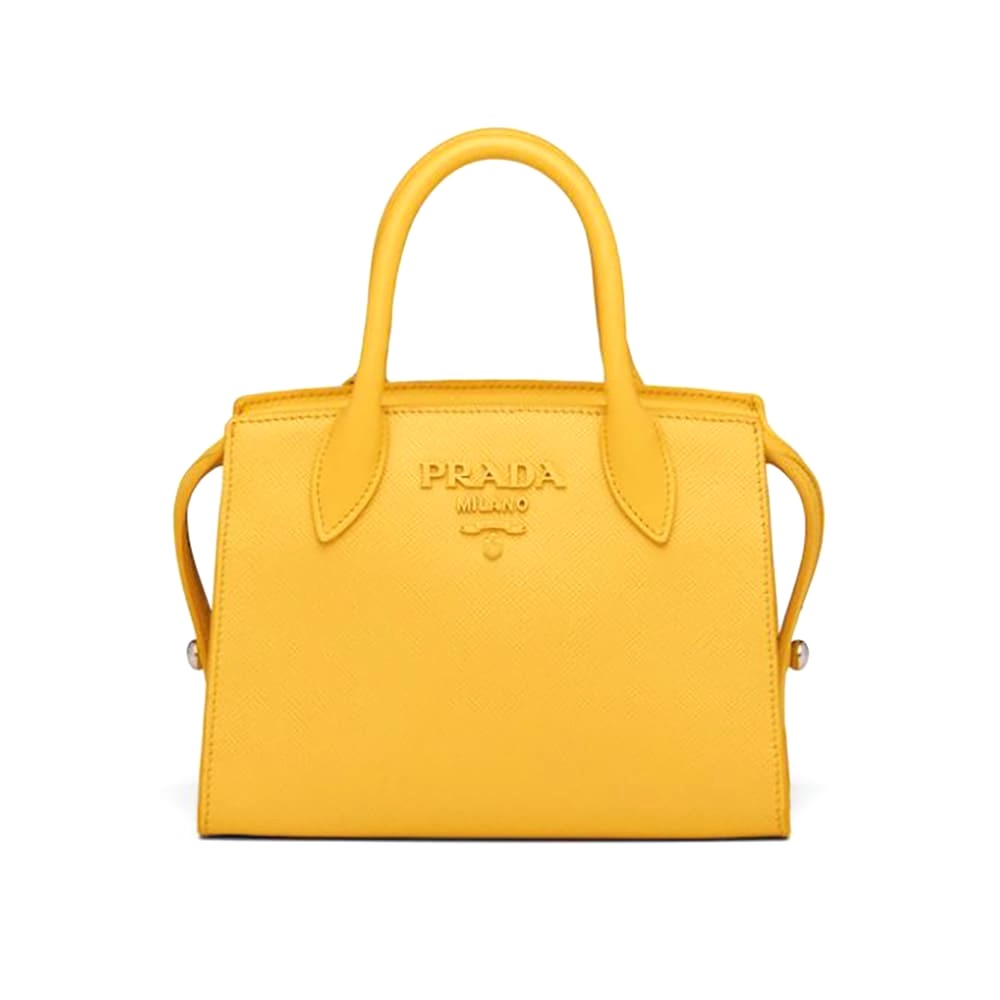 TÚI Prada Women Saffiano Leather Prada Monochrome Bag-Yellow