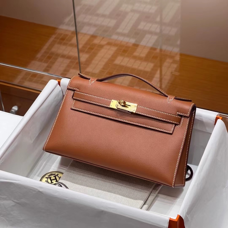 TÚI HERMES Kelly Pochette Brown Swift Leather 22CM(giá liên hệ)